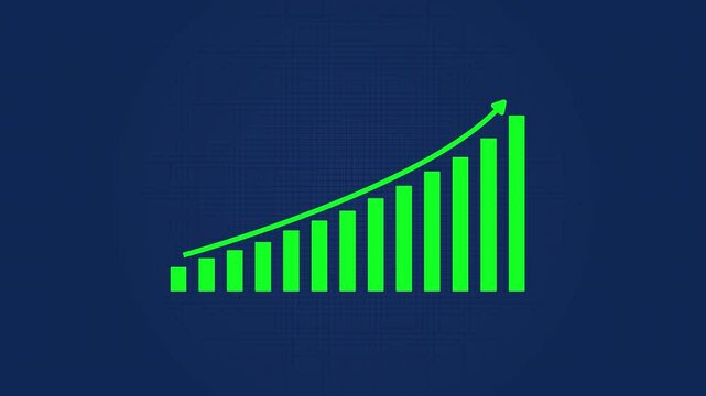 growing up.business graph chart icon animation background.