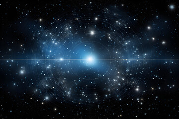 Obraz premium Dark blue space background with many details of Space, such a stars, nebulae, constellations and planets 