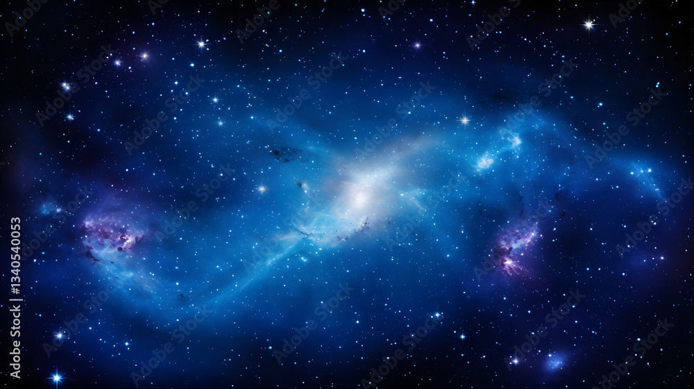 Poster vast view of nebula and star cluster at the edges of the galaxy capturing the boundaries of cosmic e