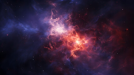 Obraz premium Glorious nebula in space showcasing swirling cosmic dust and stars with a luminous display of colors against the dark backdrop of the universe.