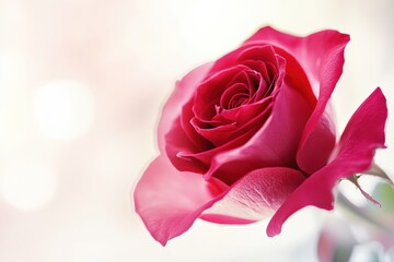 Fototapeta premium soft focus of red rose with prismatic petals and pearlescent effect