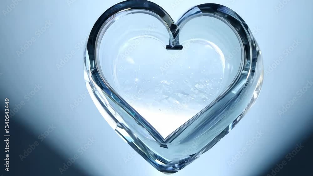 Poster a heart made of glass with broken pieces. the heart is in the center of the image