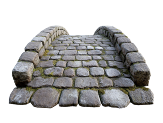 Historic Stone Arch Bridge: Medieval Architecture and Nature Walkway in a Scenic Rural Landscape