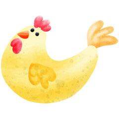 Chicken Watercolor Illustration
