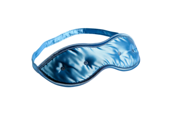 Stylish blue sleep mask isolated on transparent background