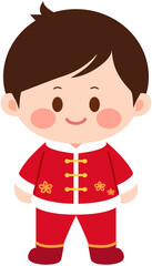 Chinese Cute Cheongsam Boy Standing