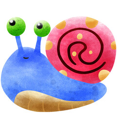 Snail Watercolor Illustration
