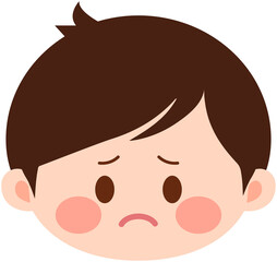 Chinese Cute Boy Face Unhappy 