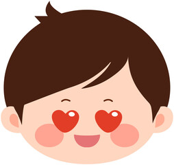 Chinese Cute Boy Face Heart eyes