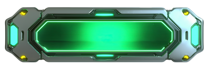Futuristic Green LED Technology Interface Background with 3D Holographic Design