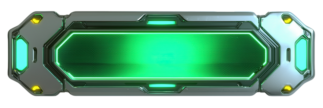 Futuristic Green LED Technology Interface Background with 3D Holographic Design