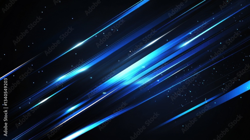 Aufkleber abstract futuristic digital technology background featuring high-speed blue light lines and glowing 