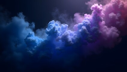A vibrant cloud of colorful smoke twists and swirls in mid-air, forming a dynamic and artistic abstract composition full of motion, light, and atmosphere. AI-Generated

