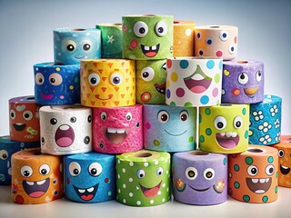 Cartoon Toilet Paper Rolls - Funny Designs