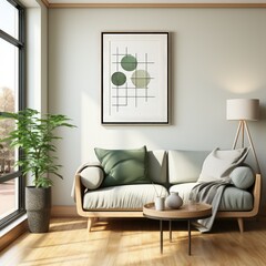 Harmonious Blend of Light Beige and Olive in Abstract Form
