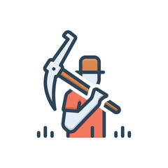 Color illustration icon for farmer