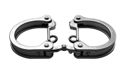Obraz premium Handcuffs resting on a surface showcasing their metallic design and functionality