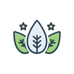 Color illustration icon for organic