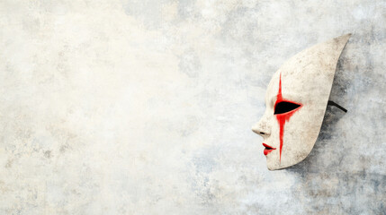 haunting mask with striking red design, perfect for holiday celebration, costume party, or horror themed tradition