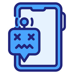 Digital assistance blue icon