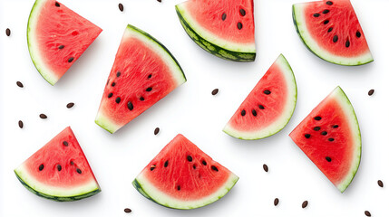 Watermelon Slices Isolated on Transparent Background – Fresh Summer Fruit PNG