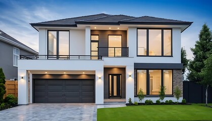 Fototapeta premium Elegant Home Facade Photography with Stunning Modern Aesthetics