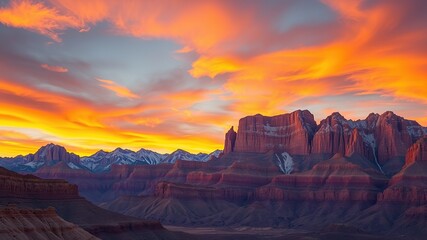 Naklejka premium Majestic Utah Mountain Sunset Hues