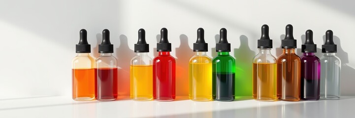 Mockup of Dropper Bottles for Liquid Products