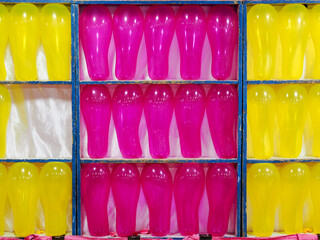 darts shooting gallery with colorful balloons