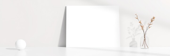 Obraz premium Modern Poster Mockup with Blank Right Side