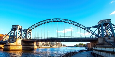 Obraz premium Newcastle Swing Bridge, Majestic Architecture, River Tyne
