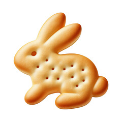 Bunny shaped cracker isolated on transparent background