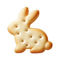 Bunny shaped cracker isolated on transparent background