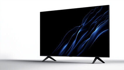 Naklejka premium sleek black flat television with blank screen, showcasing modern design and elegance. Perfect for contemporary living spaces or entertainment setups