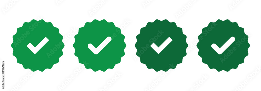 Aufkleber green checkmark, green tick, check mark icon button set. tick mark with checkbox icon. green checkma