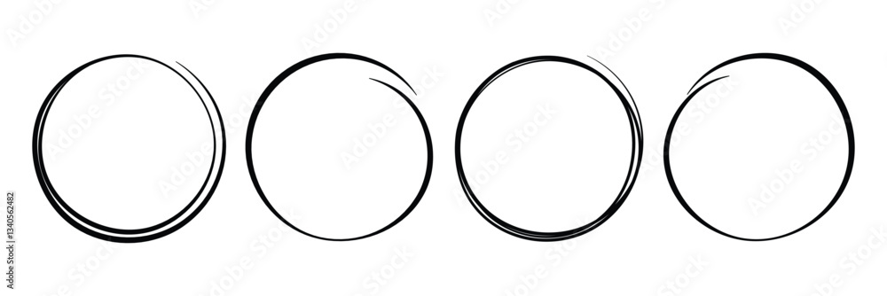 Aufkleber vector circular ink stroke set. hand drawn design elements for branding and labels. hand draw ink br