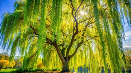 Weeping Willow Tree, Salix Babylonica, Nature Photography