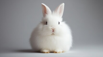 Obraz premium Precious White Bunny: A Fluffy, Adorable Pet