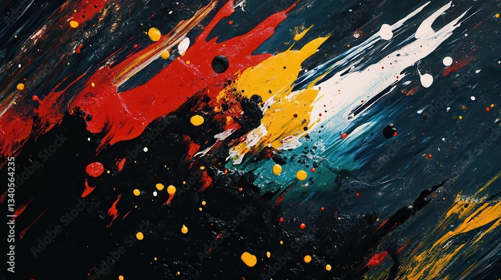 Poster abstract colorful paint splashes background with copy space