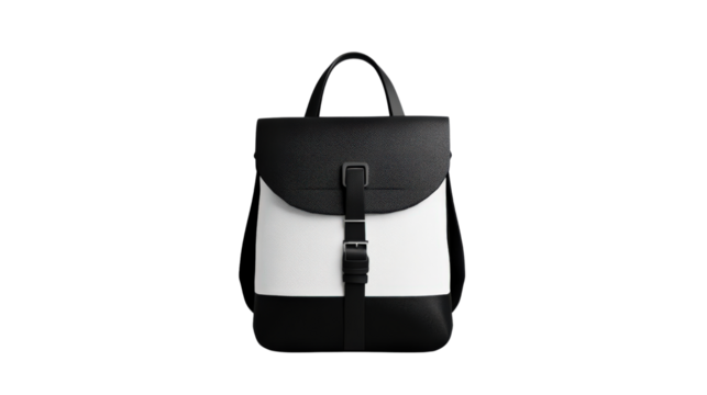 Aesthetic backpacks style. Stylish black and white backpack with a sleek design.