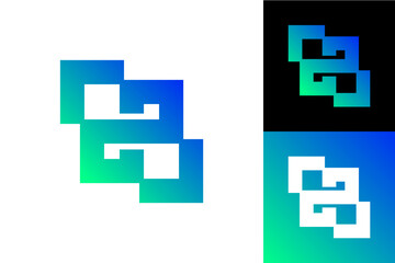 Obraz premium Creative Logo Design Three Overlapping Squares with Gradient