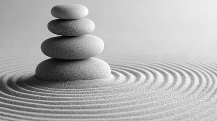 Calm stones on sand, zen garden