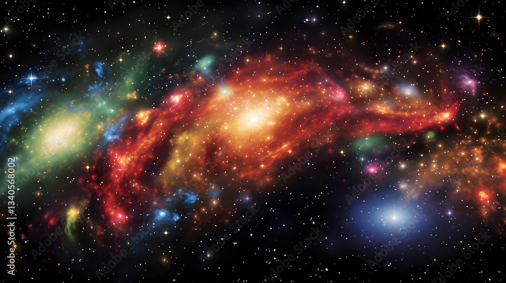 Poster enchanting galaxy brimming with countless stars illuminating the darkness of space captured in a stu