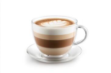 Fototapeta premium Elegant cup of cappuccino with latte art, soft light,