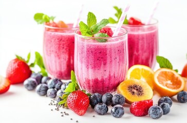 Energy-boosting smoothie with protein and fruits,