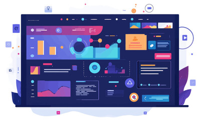 Digital Project Management Platform Interface with Task Tracking and Team Communication Tools