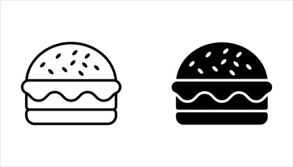 Burger icon set. cheese burger Symbol. hamburger sign. for mobile concept and web design. vector illustration on white background
