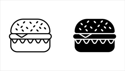 Burger icon set. cheese burger Symbol. hamburger sign. for mobile concept and web design. vector illustration on white background