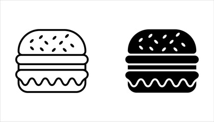 Burger icon set. cheese burger Symbol. hamburger sign. for mobile concept and web design. vector illustration on white background