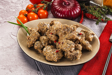 Beef liver with cream sauce